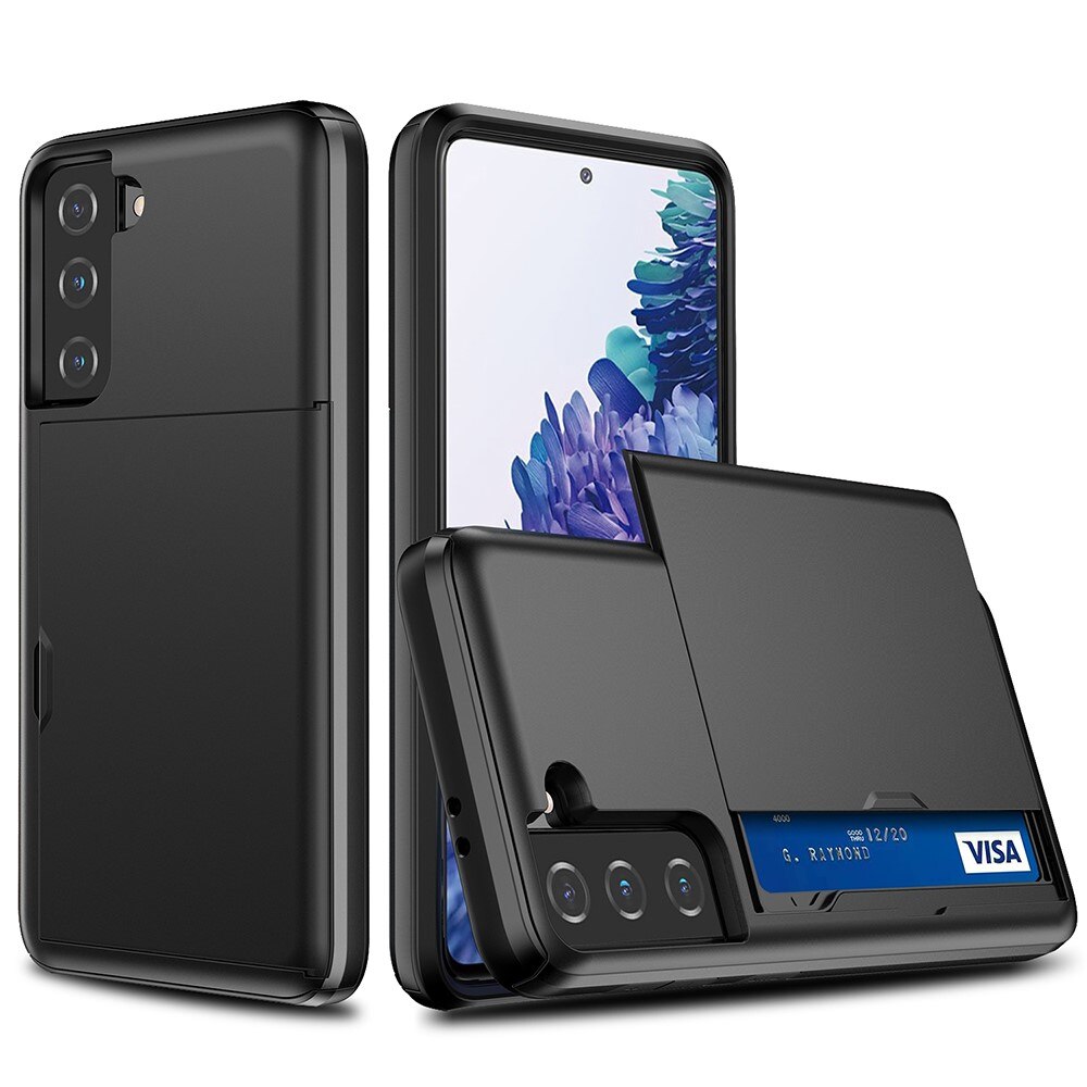 Samsung Galaxy S21 FE Handyhülle mit Kartenhalter Schwarz