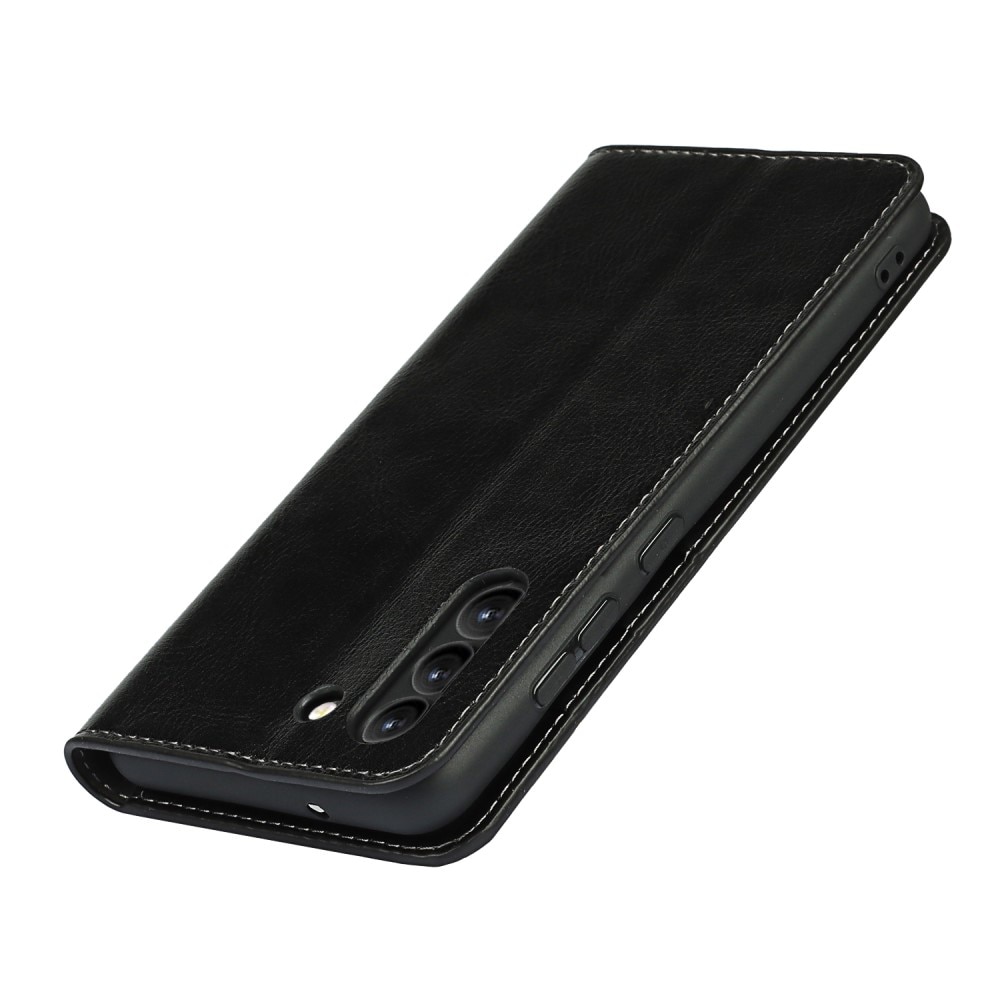 Samsung Galaxy S21 FE Handytasche aus Echtem Leder schwarz