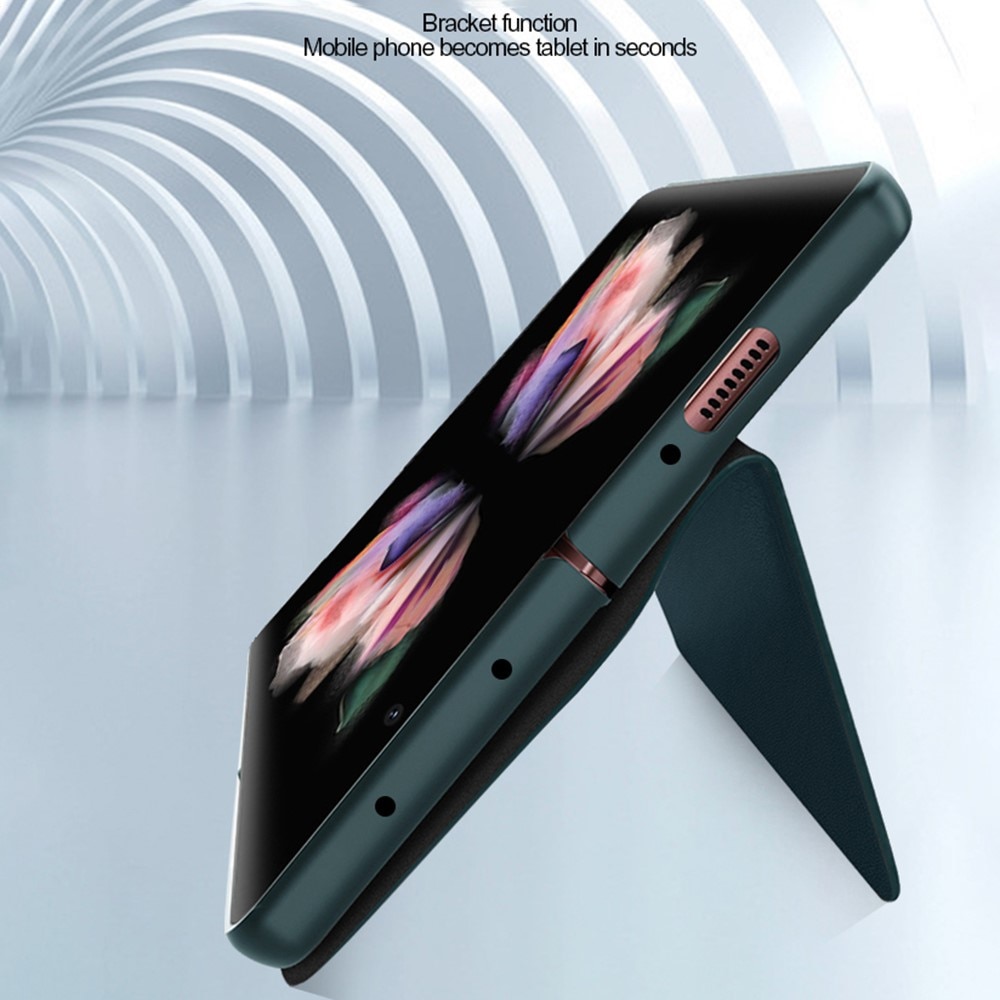 Samsung Galaxy Z Fold 3 Echtlederhülle, Schwarz