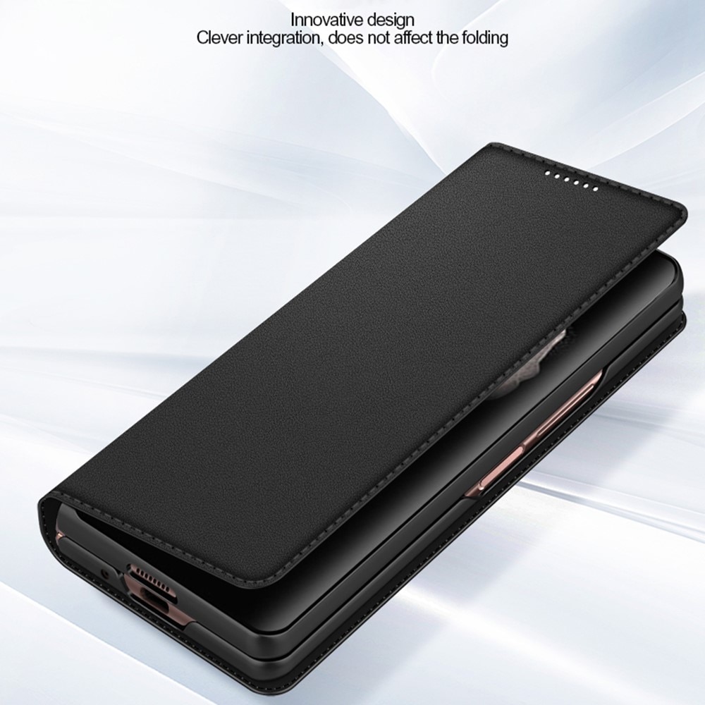 Samsung Galaxy Z Fold 3 Echtlederhülle, Schwarz