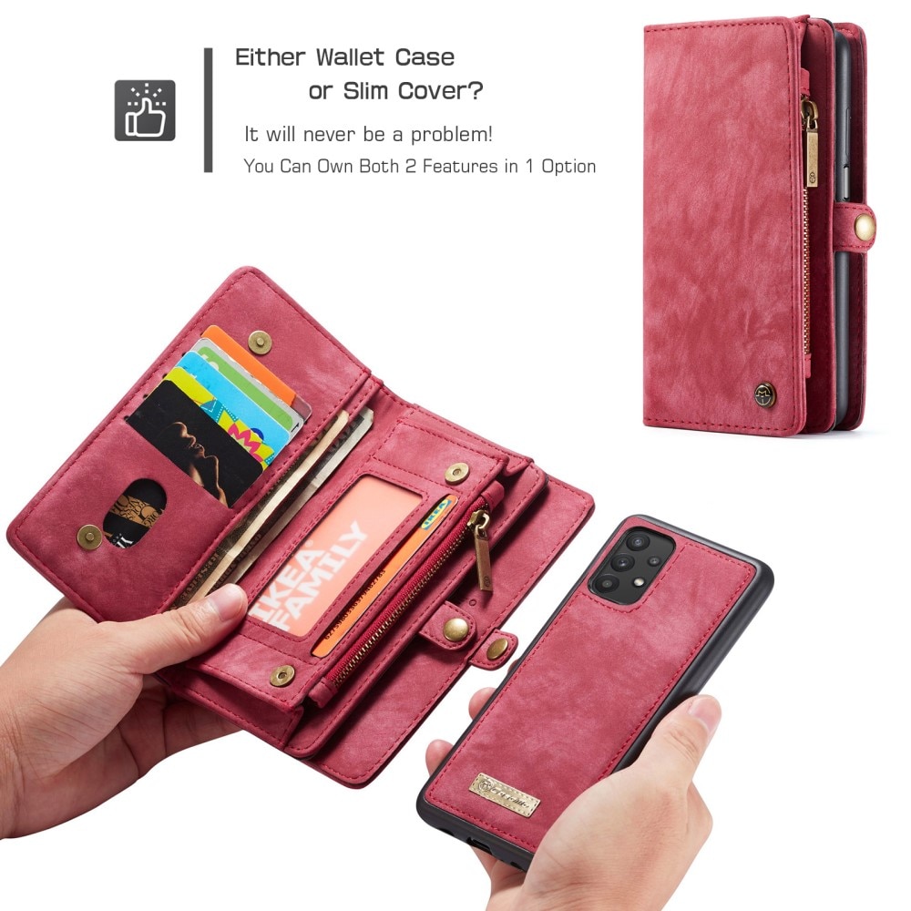 Multi-slot Portemonnaie-Hülle Samsung Galaxy A32 5G Rot
