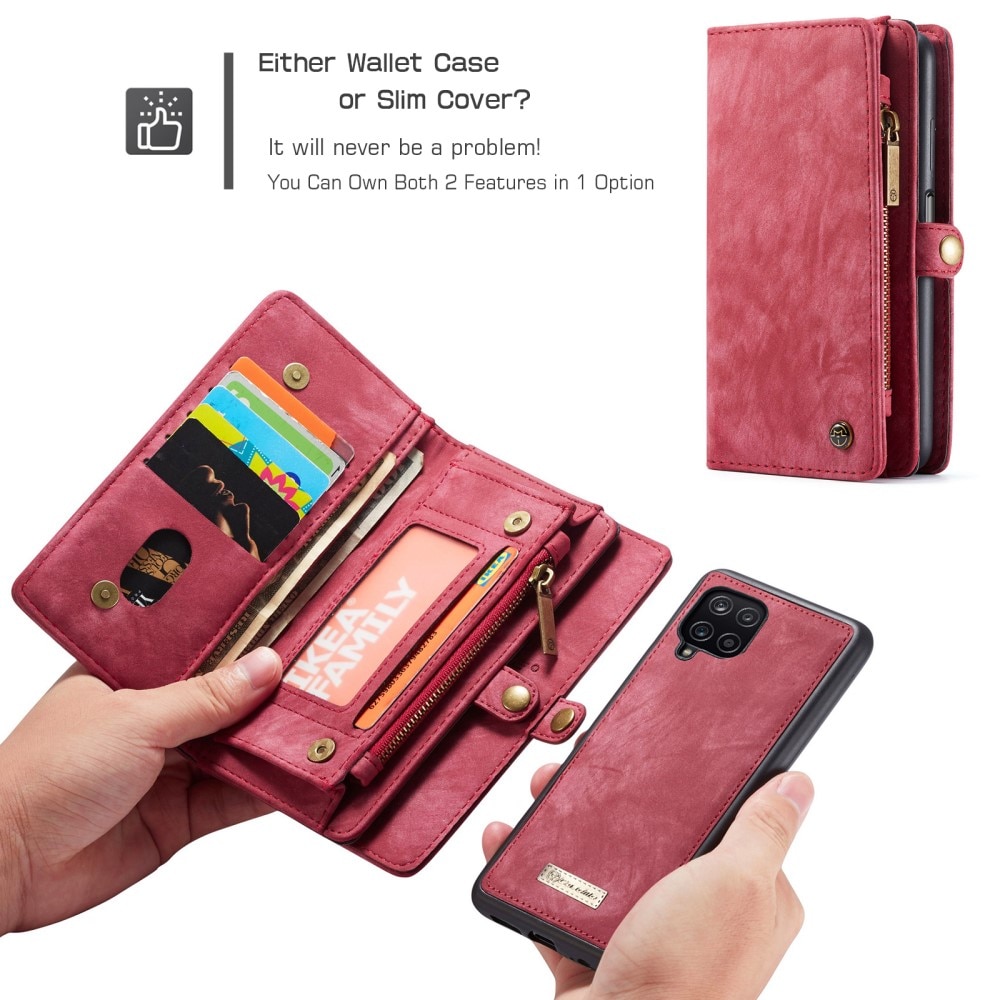 Multi-slot Portemonnaie-Hülle Samsung Galaxy A12 5G Rot