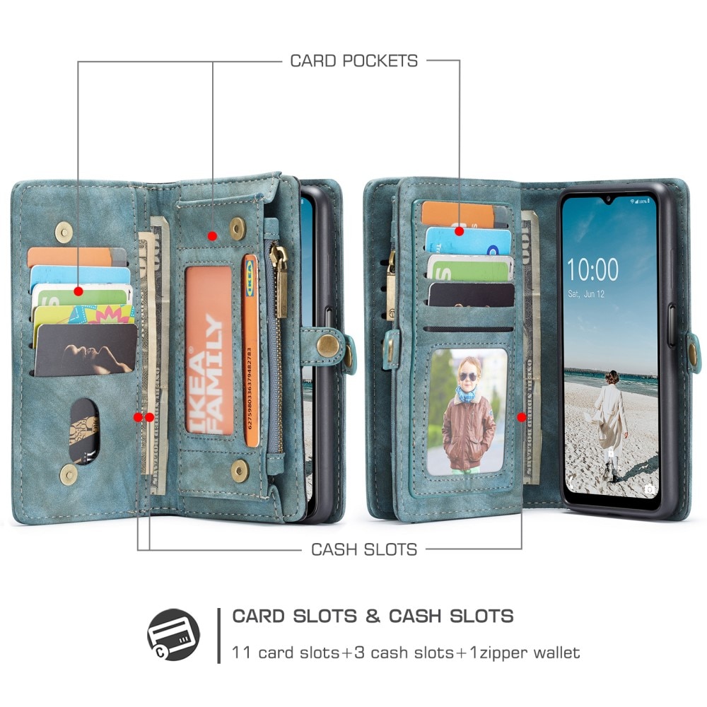 Multi-slot Portemonnaie-Hülle Samsung Galaxy A12 5G Blau