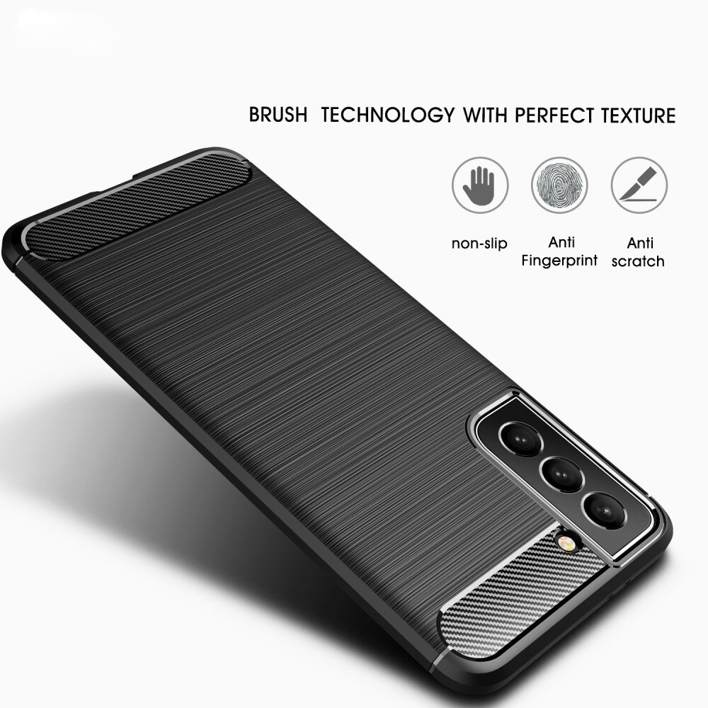 Samsung Galaxy S22 Plus Hülle TPU Brushed Schwarz