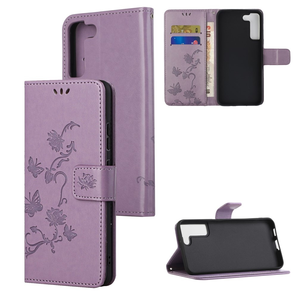Samsung Galaxy S22 Plus Handyhülle mit Schmetterlingsmuster, lila