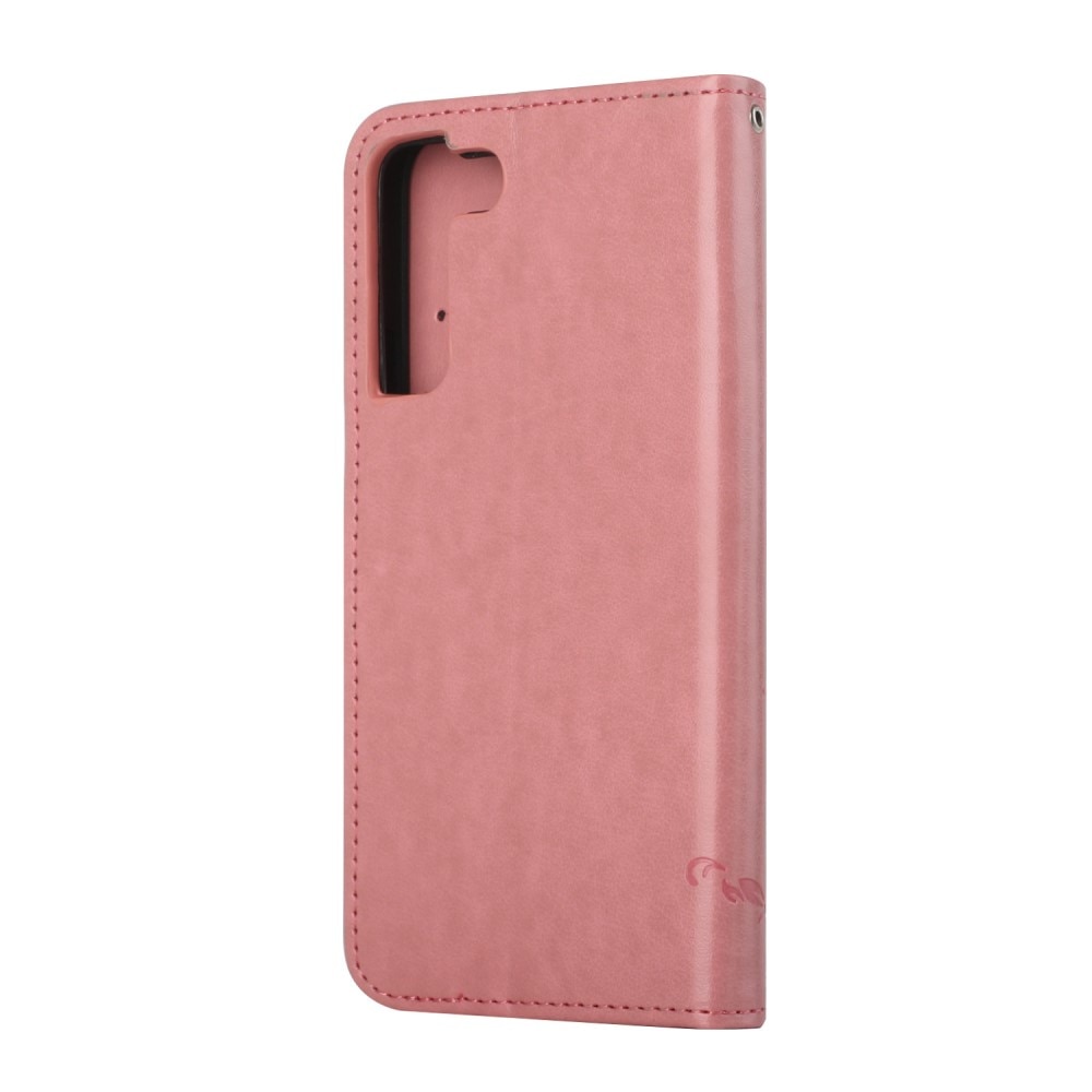 Samsung Galaxy S22 Plus Handyhülle mit Schmetterlingsmuster, rosa