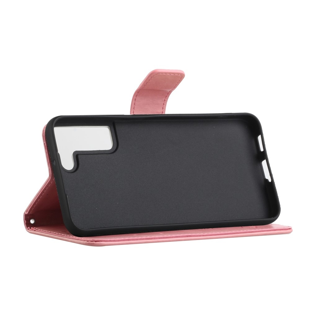 Samsung Galaxy S22 Plus Handyhülle mit Schmetterlingsmuster, Rosa