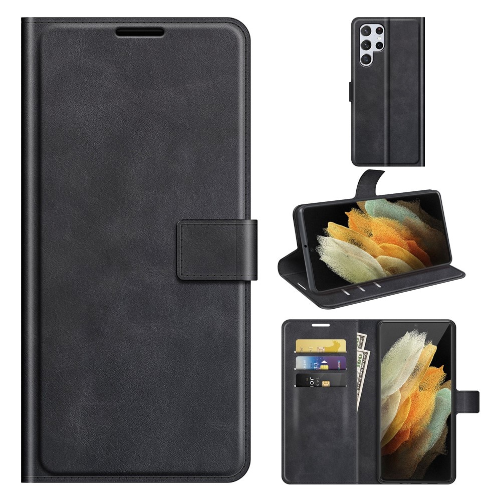 Samsung Galaxy S22 Ultra Leather Wallet Black