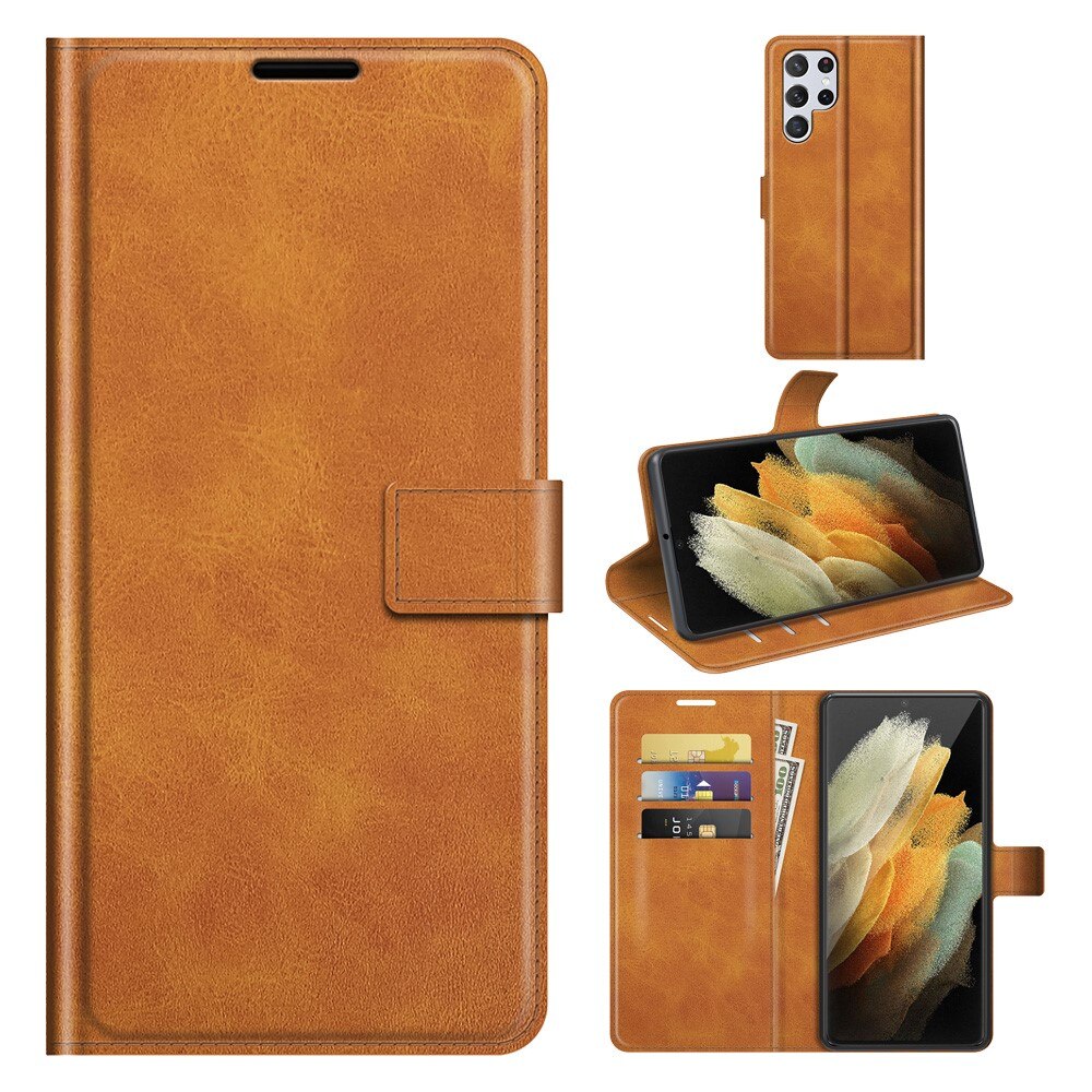 Samsung Galaxy S22 Ultra Leather Wallet Cognac