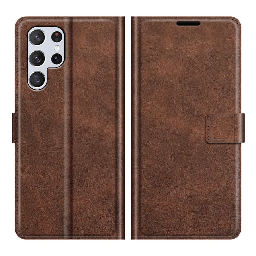 Samsung Galaxy S22 Ultra Leather Wallet Brown