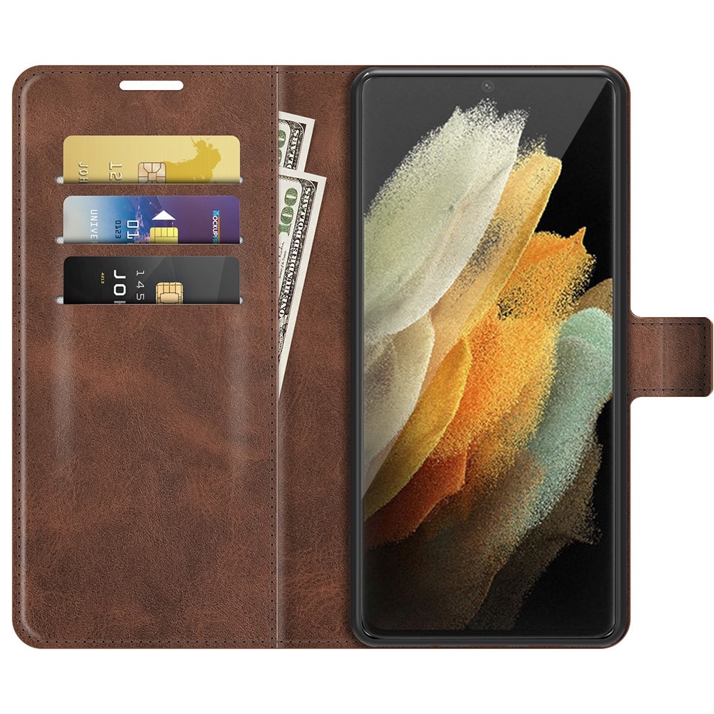 Samsung Galaxy S22 Ultra Leather Wallet Brown