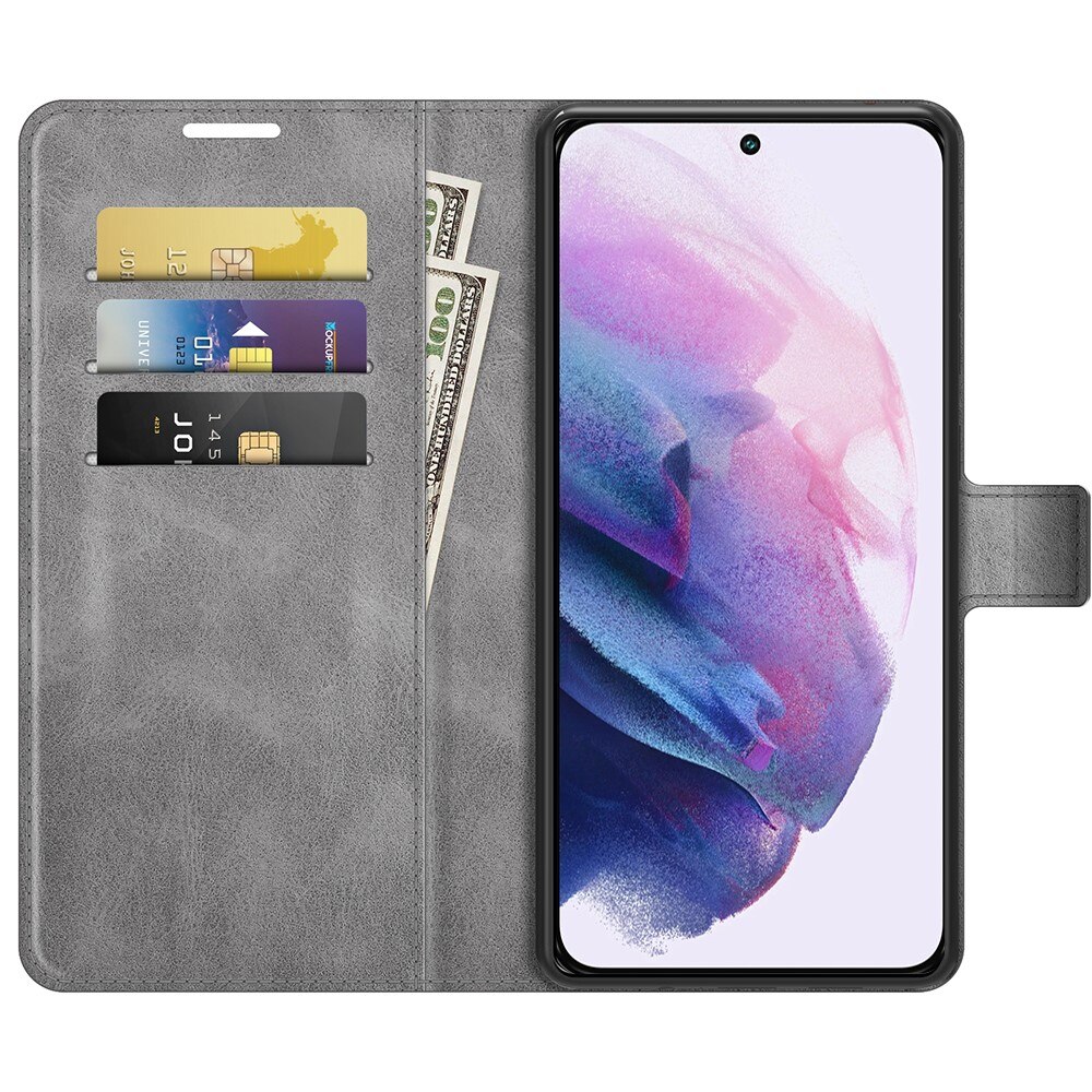 Samsung Galaxy S22 Leather Wallet Grau