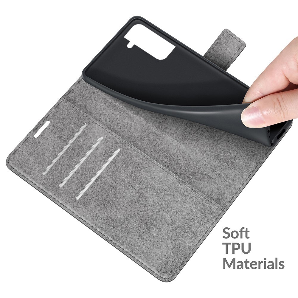 Samsung Galaxy S22 Leather Wallet Grau