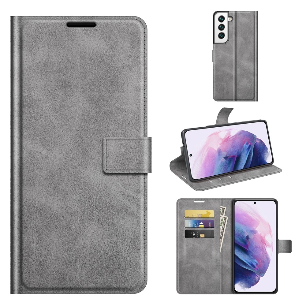 Samsung Galaxy S22 Leather Wallet Grau