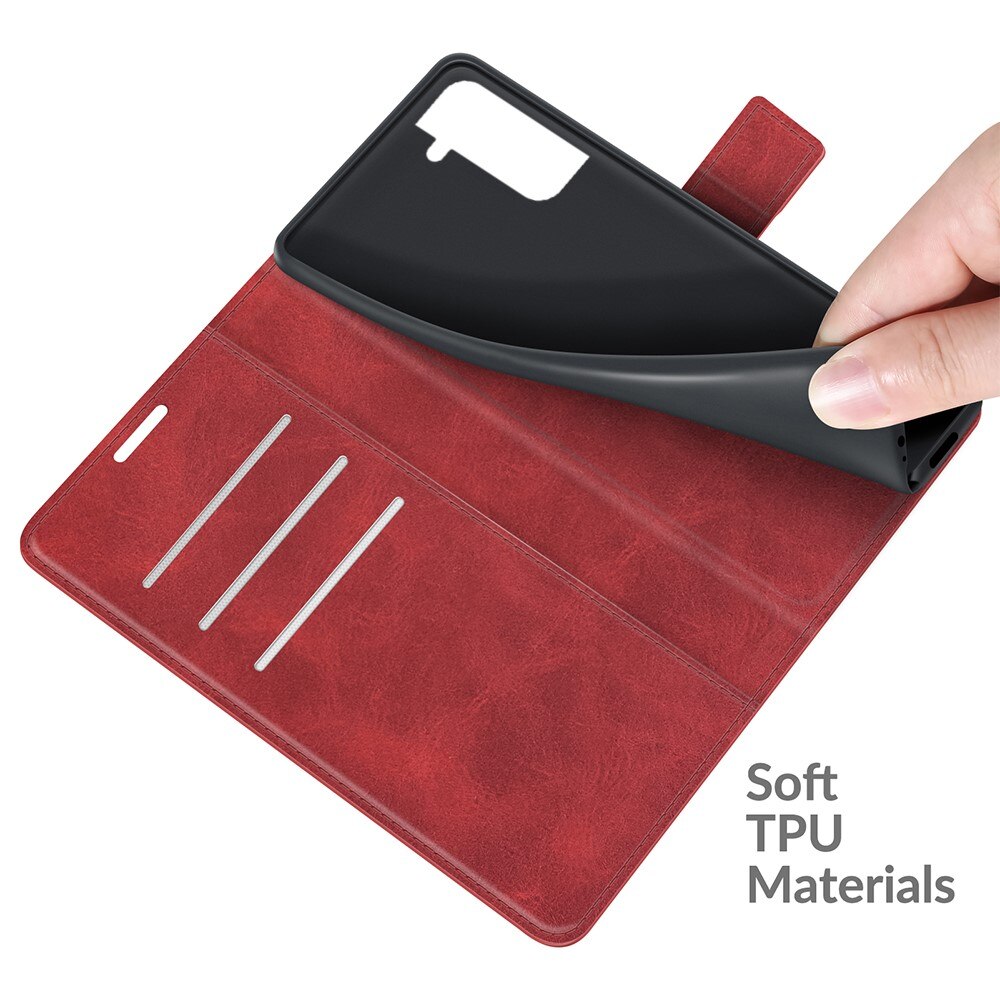 Samsung Galaxy S22 Leather Wallet Red