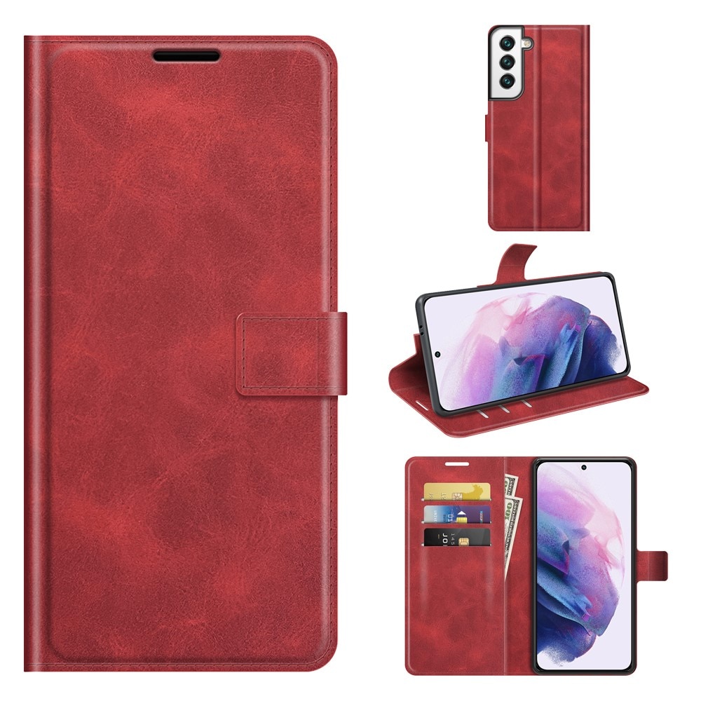 Samsung Galaxy S22 Leather Wallet Red