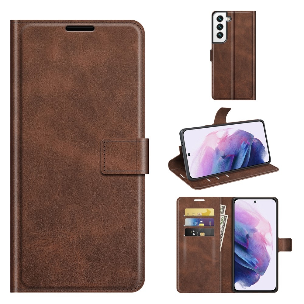 Samsung Galaxy S22 Leather Wallet Brown