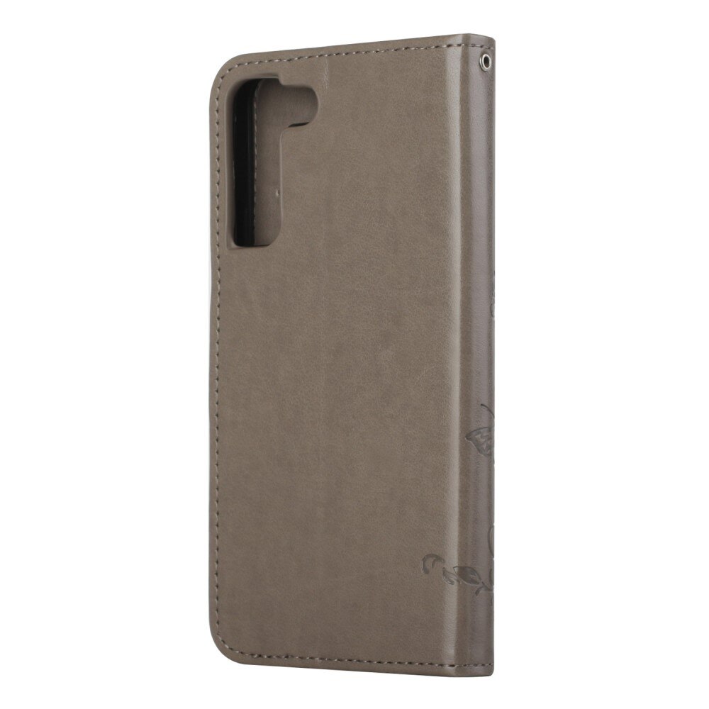 Samsung Galaxy S22 Handyhülle mit Schmetterlingsmuster, Grau