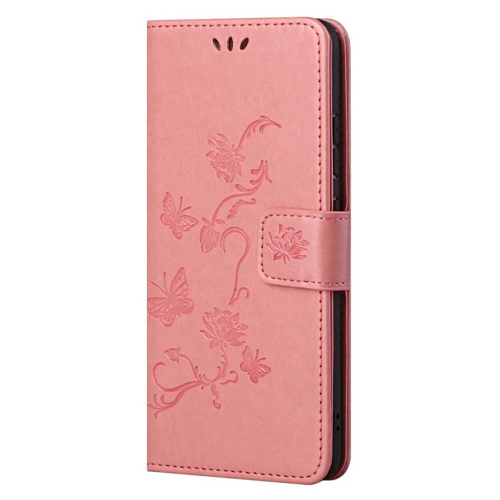 Samsung Galaxy S22 Handyhülle mit Schmetterlingsmuster, rosa