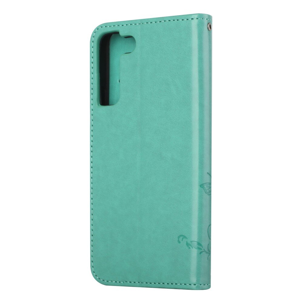 Samsung Galaxy S22 Handyhülle mit Schmetterlingsmuster, Grün