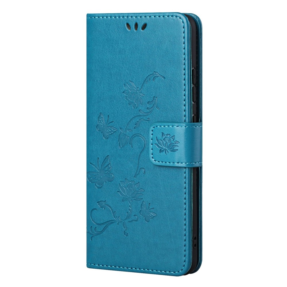 Samsung Galaxy S22 Handyhülle mit Schmetterlingsmuster, blau