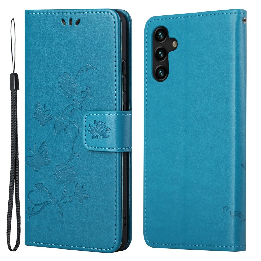 Samsung Galaxy A04s Handyhülle mit Schmetterlingsmuster, blau
