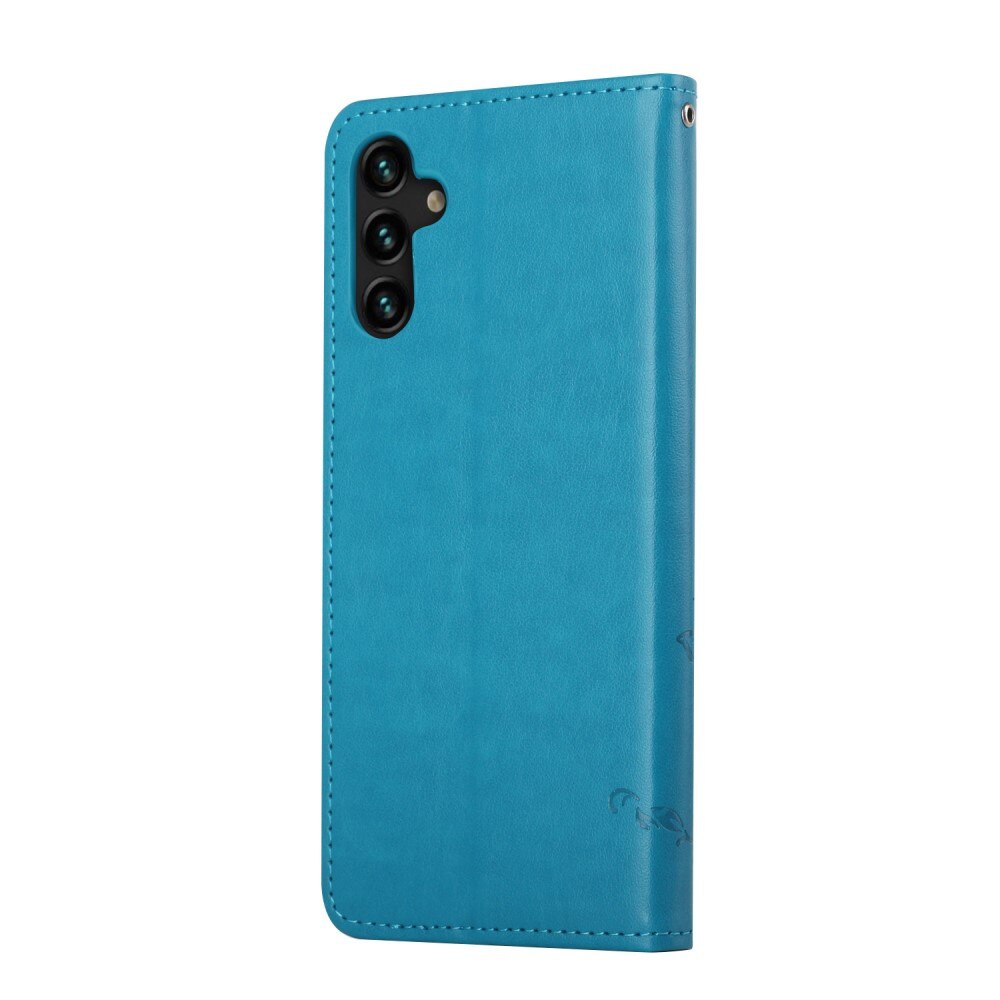 Samsung Galaxy A04s Handyhülle mit Schmetterlingsmuster, Blau
