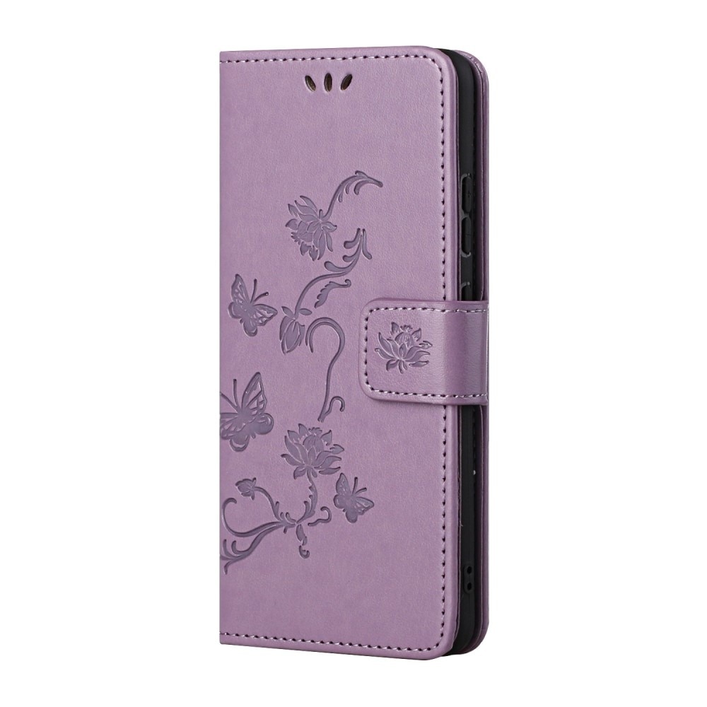 Samsung Galaxy A04s Handyhülle mit Schmetterlingsmuster, lila