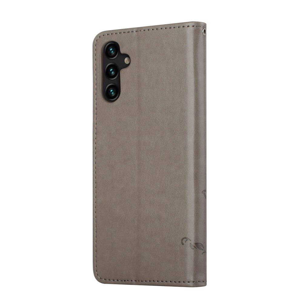 Samsung Galaxy A04s Handyhülle mit Schmetterlingsmuster, Grau