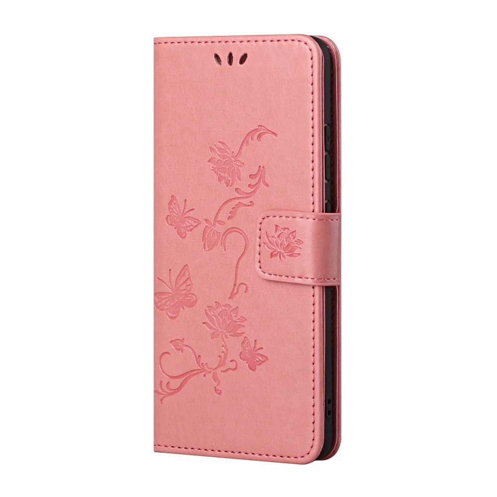 Samsung Galaxy A04s Handyhülle mit Schmetterlingsmuster, rosa