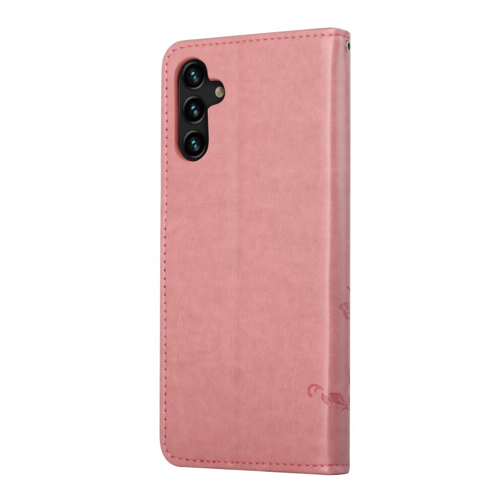 Samsung Galaxy A04s Handyhülle mit Schmetterlingsmuster, rosa