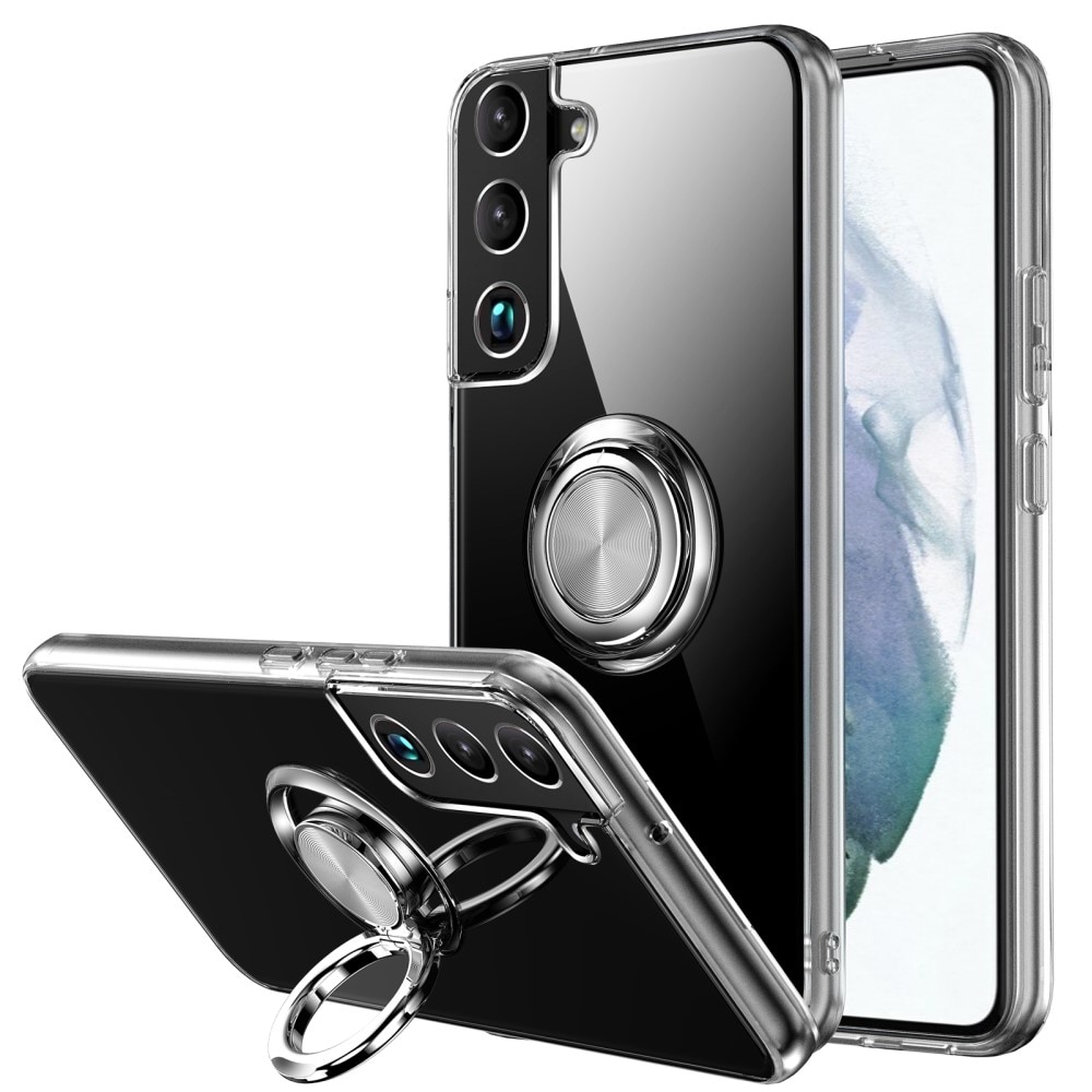 TPU Hülle Finger Ring Kickstand Samsung Galaxy S22 Transparent