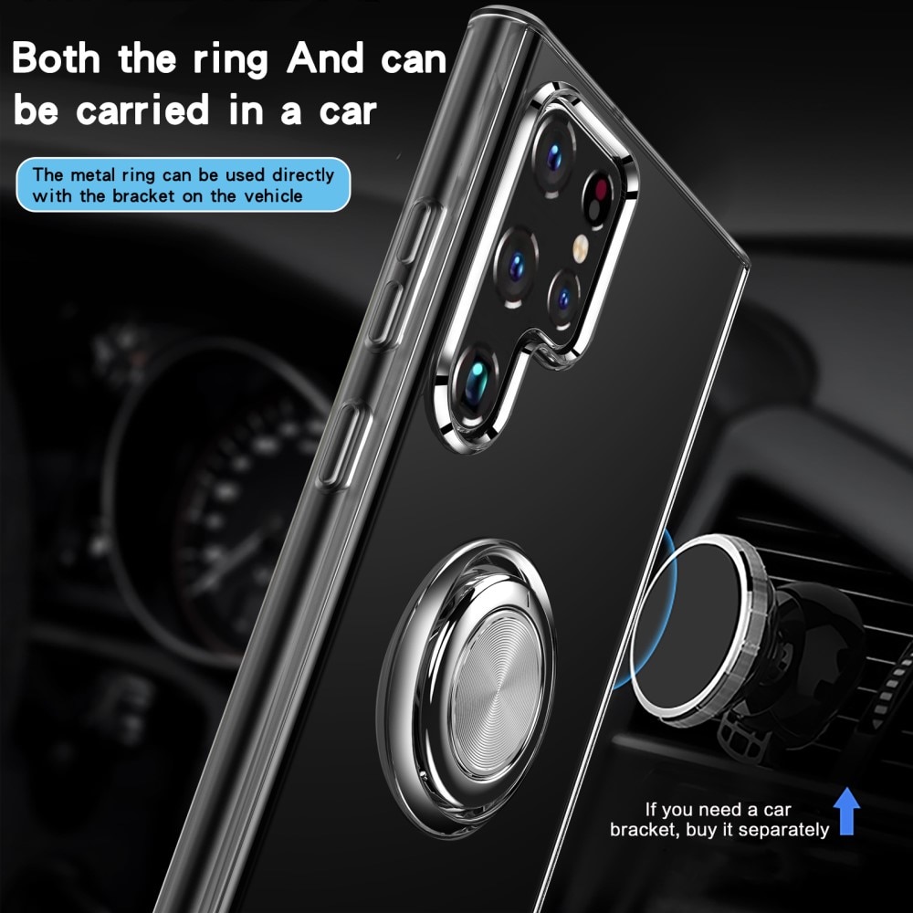 Samsung Galaxy S22 Ultra TPU-Kickstand-Hülle Finger Ring, Transparent