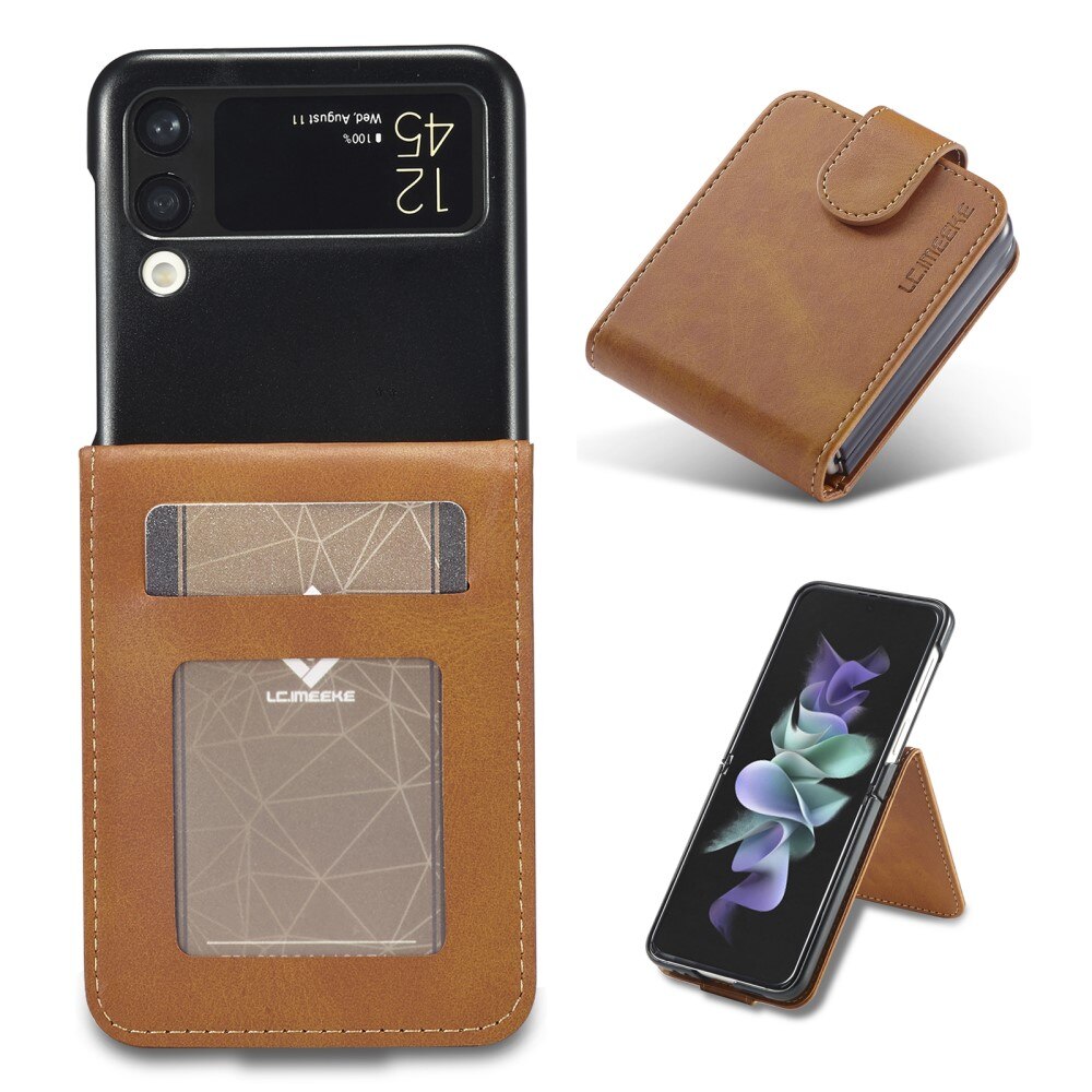 Portemonnaie-Hülle Samsung Galaxy Z Flip 3 Cognac