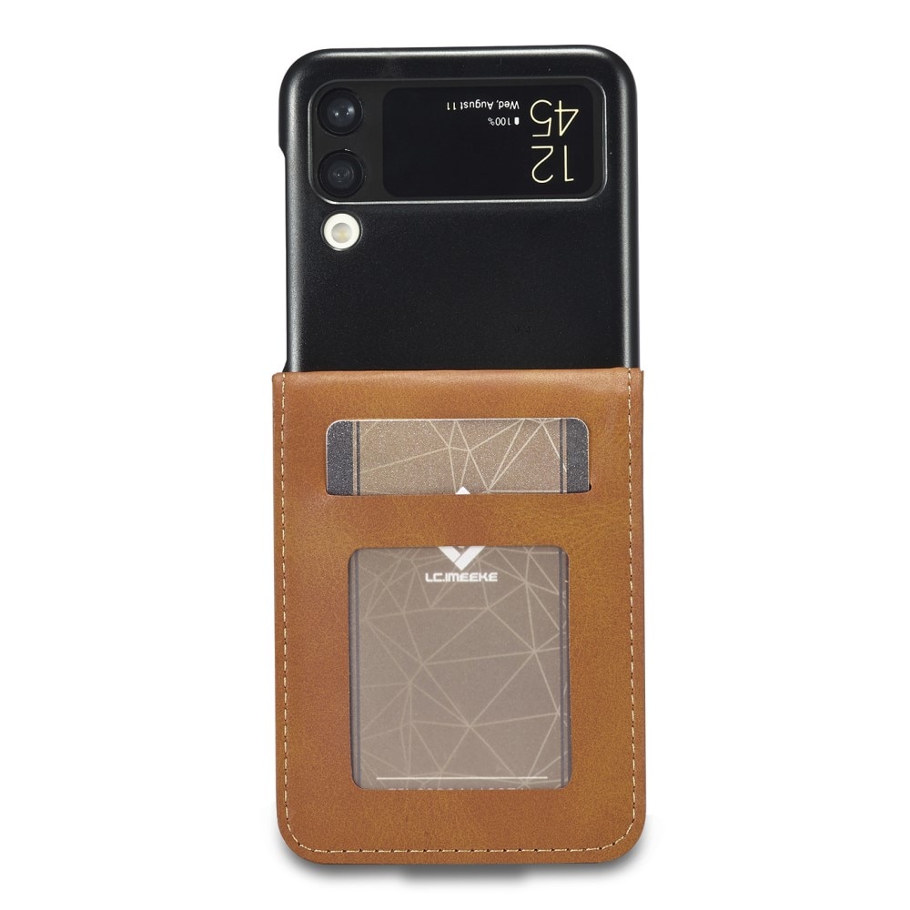 Portemonnaie-Hülle Samsung Galaxy Z Flip 3 Cognac