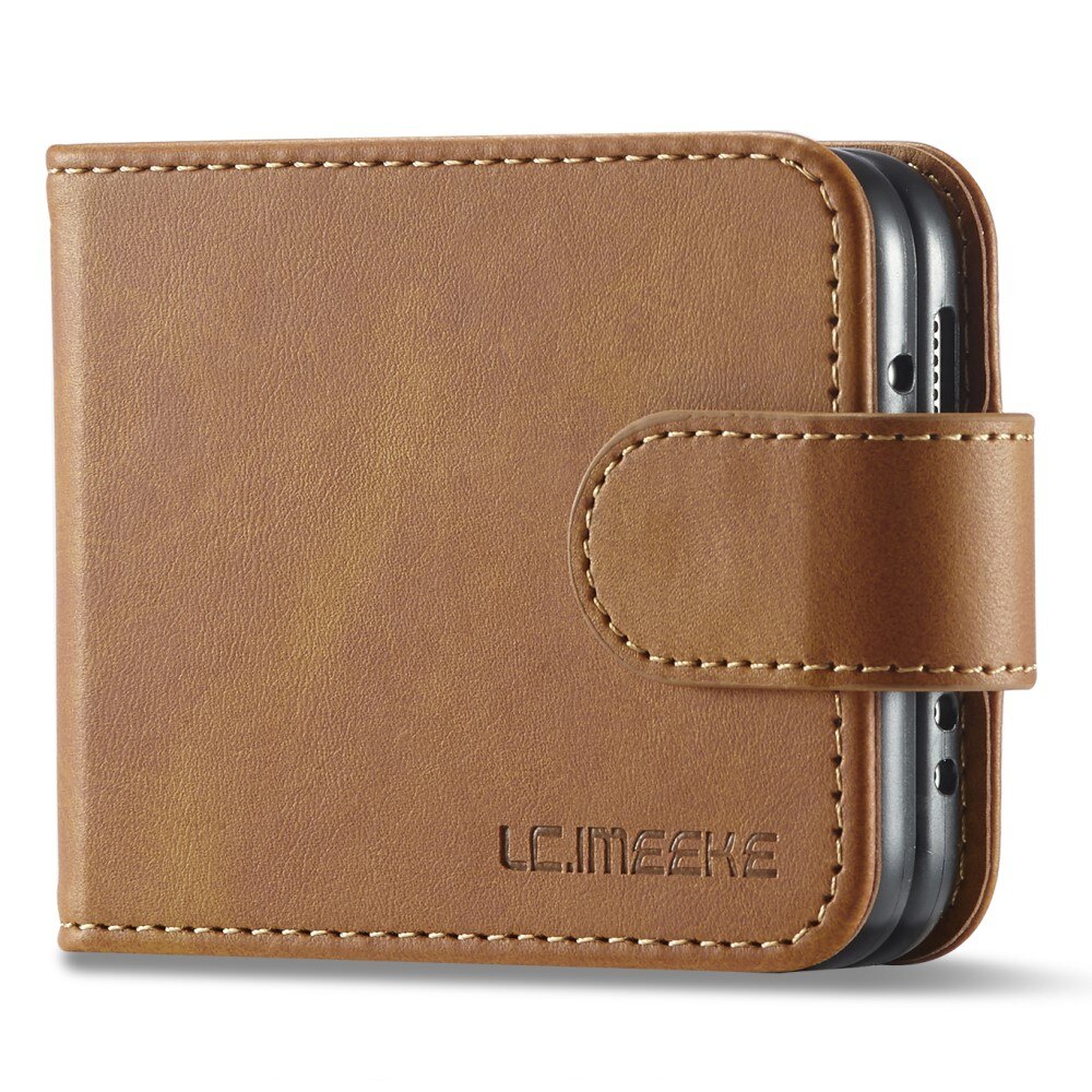 Portemonnaie-Hülle Samsung Galaxy Z Flip 3 Cognac