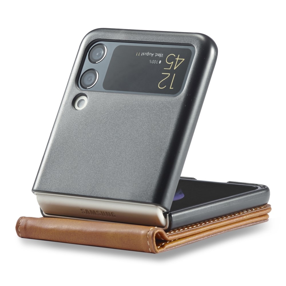 Portemonnaie-Hülle Samsung Galaxy Z Flip 3 Cognac