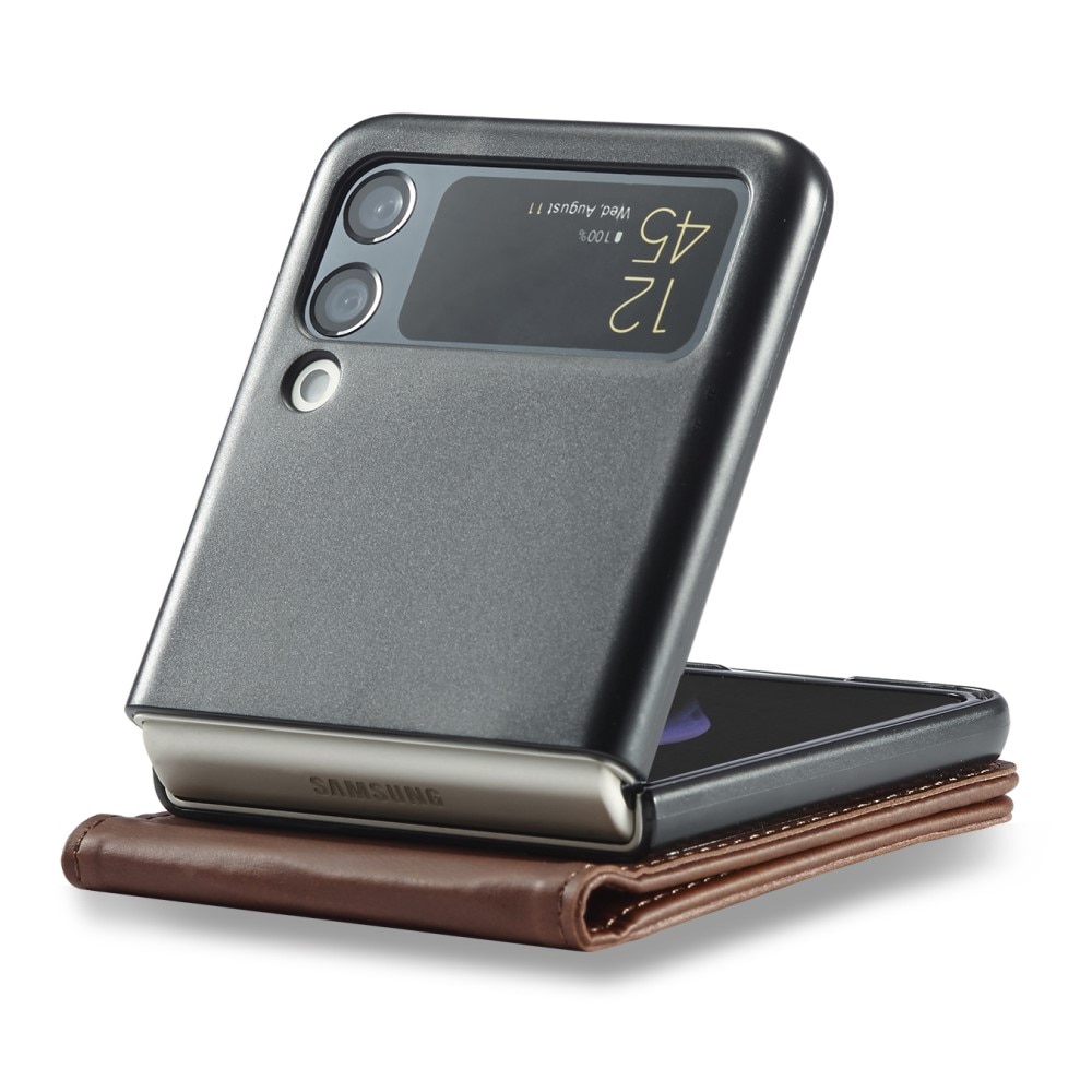 Portemonnaie-Hülle Samsung Galaxy Z Flip 3 Braun
