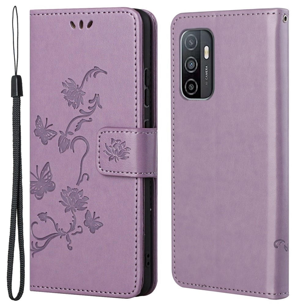 Samsung Galaxy A53 Handyhülle mit Schmetterlingsmuster, lila