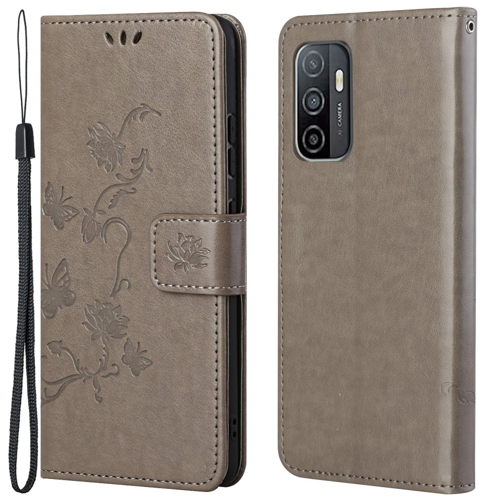 Samsung Galaxy A53 Handyhülle mit Schmetterlingsmuster, grau