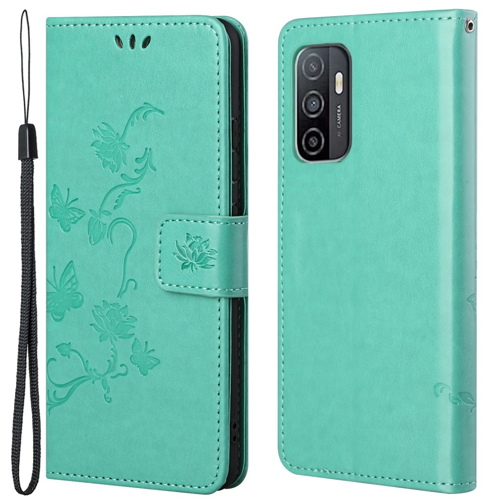 Samsung Galaxy A53 Handyhülle mit Schmetterlingsmuster, Grün