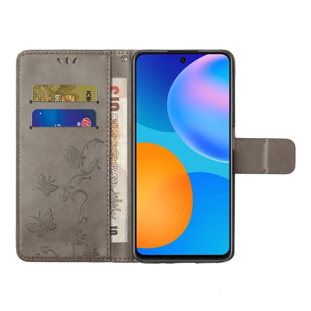 Samsung Galaxy A33 Handyhülle mit Schmetterlingsmuster, Grau