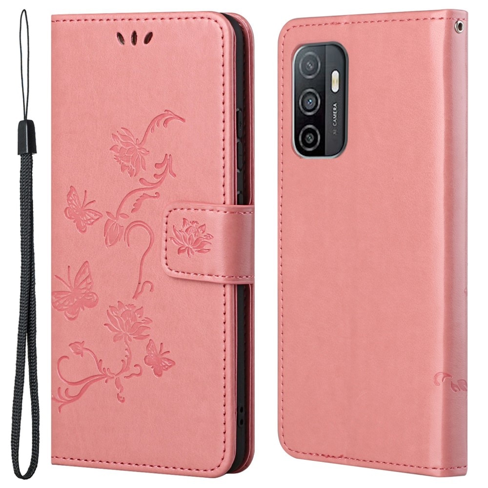 Samsung Galaxy A33 Handyhülle mit Schmetterlingsmuster, rosa