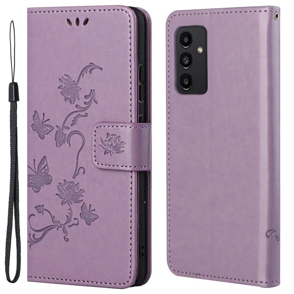 Samsung Galaxy A13 Handyhülle mit Schmetterlingsmuster, lila