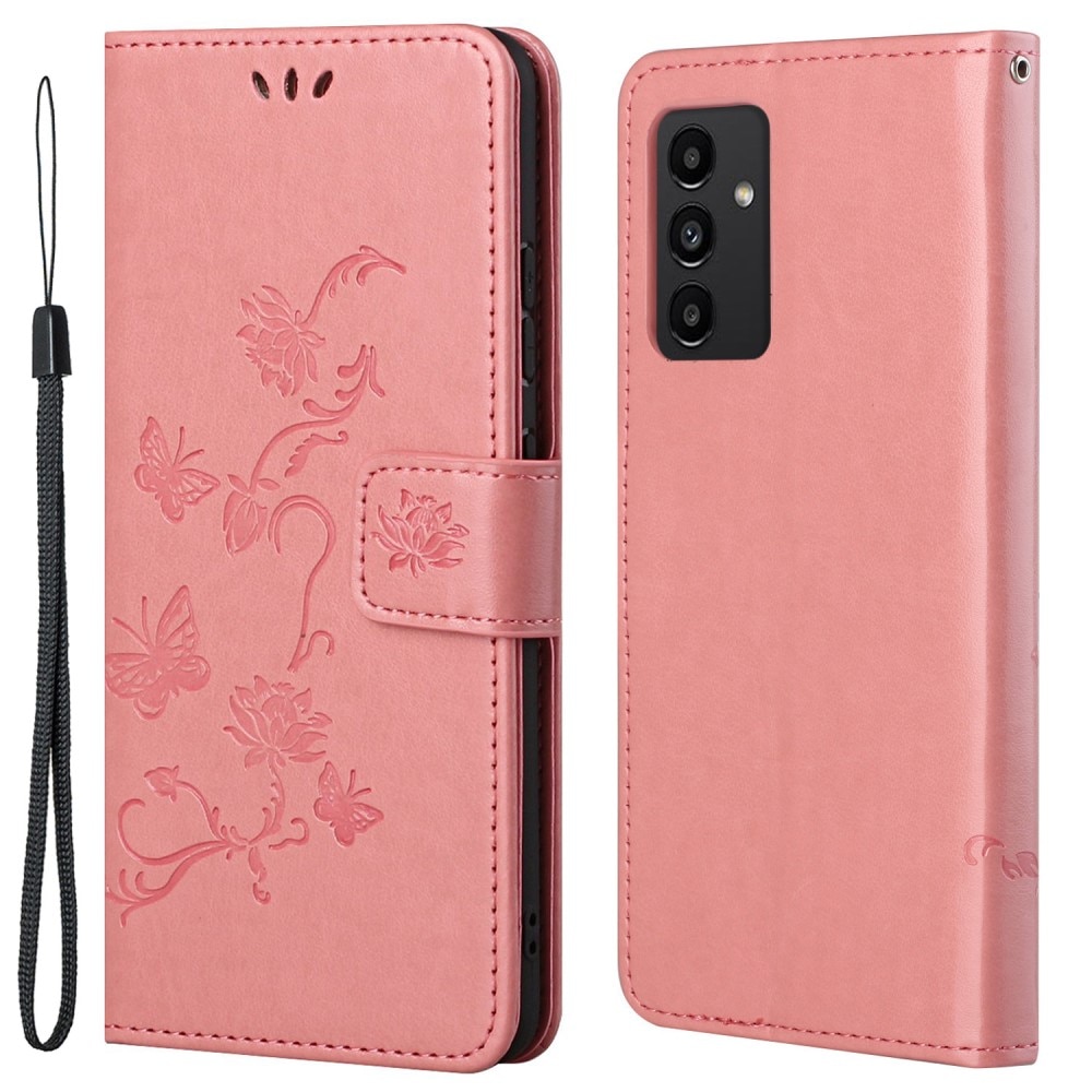 Samsung Galaxy A13 Handyhülle mit Schmetterlingsmuster, rosa