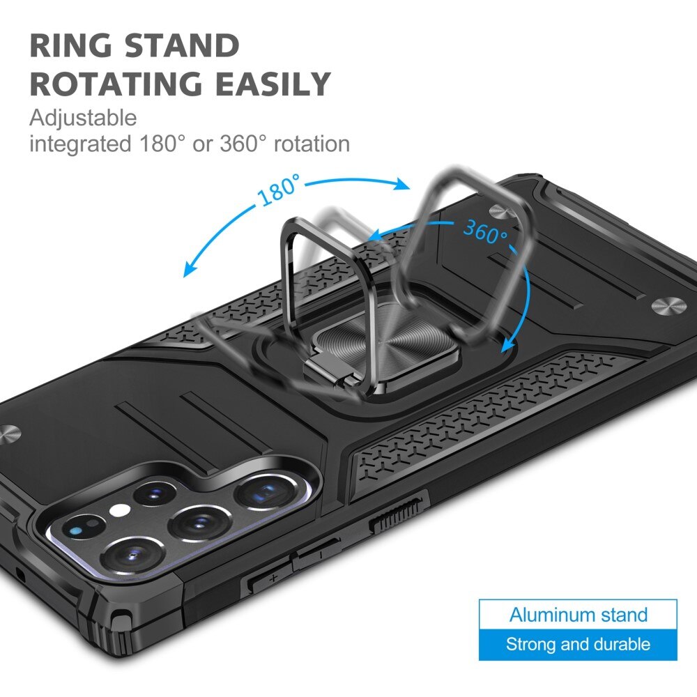 Samsung Galaxy S22 Ultra Hybrid-Hülle Tech Ring Schwarz