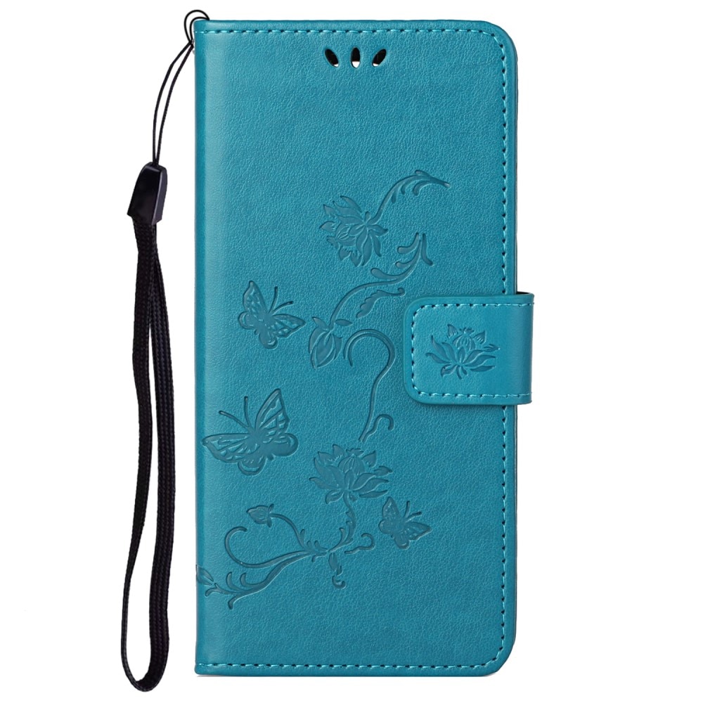 Samsung Galaxy A73 5G Handyhülle mit Schmetterlingsmuster, blau