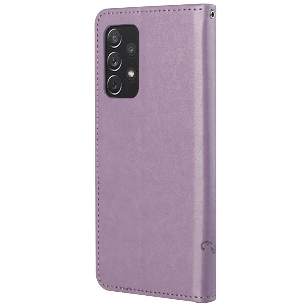 Samsung Galaxy A73 5G Handyhülle mit Schmetterlingsmuster, Lila