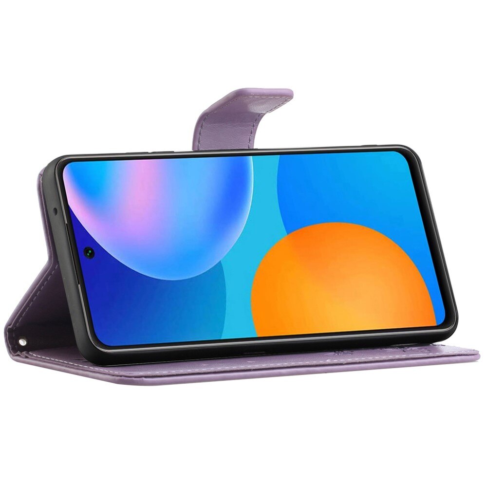 Samsung Galaxy A73 5G Handyhülle mit Schmetterlingsmuster, Lila
