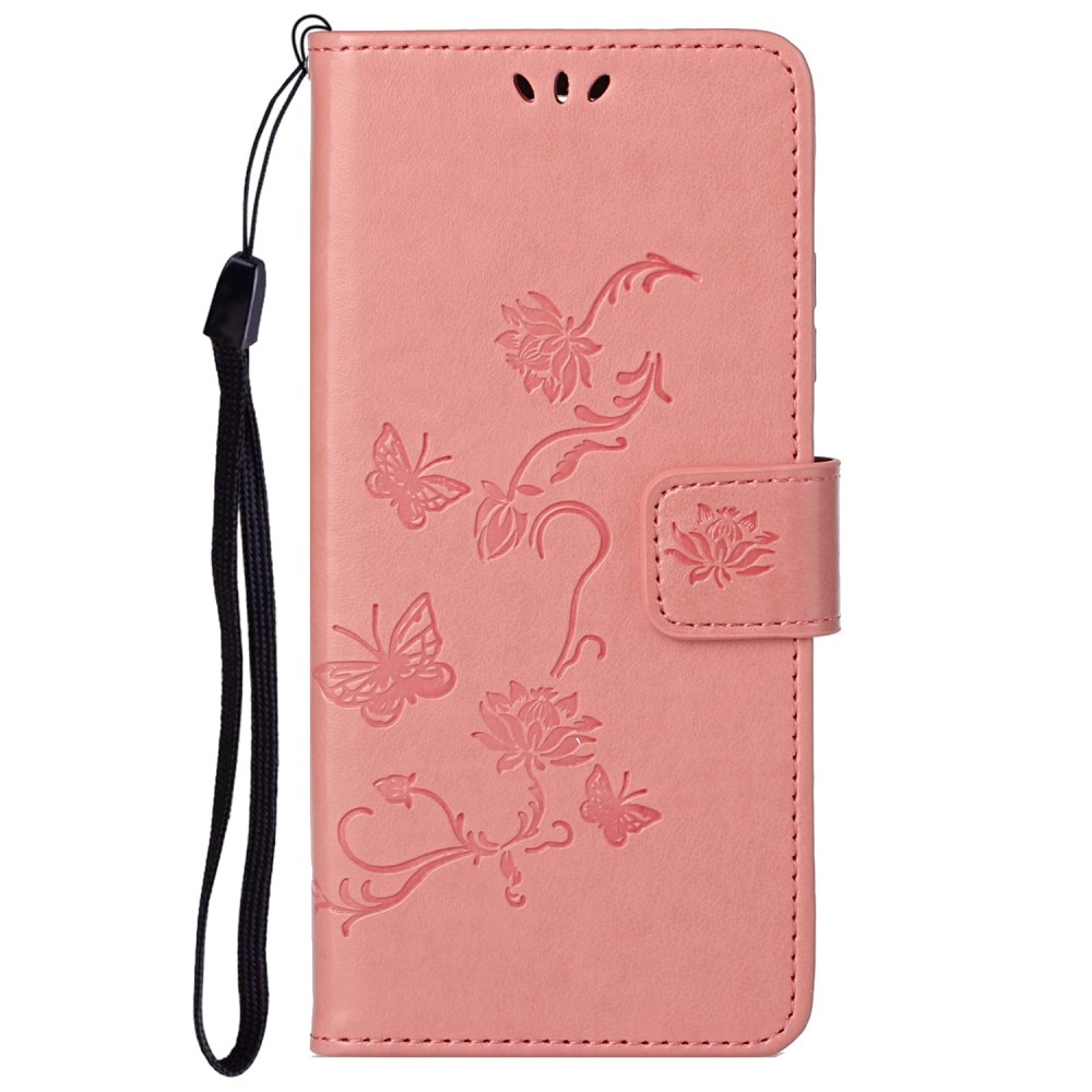 Samsung Galaxy A73 5G Handyhülle mit Schmetterlingsmuster, rosa